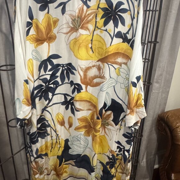 Chico’s Tropical Print Ruana Sz. 3 US (XL-16) - Picture 4 of 6